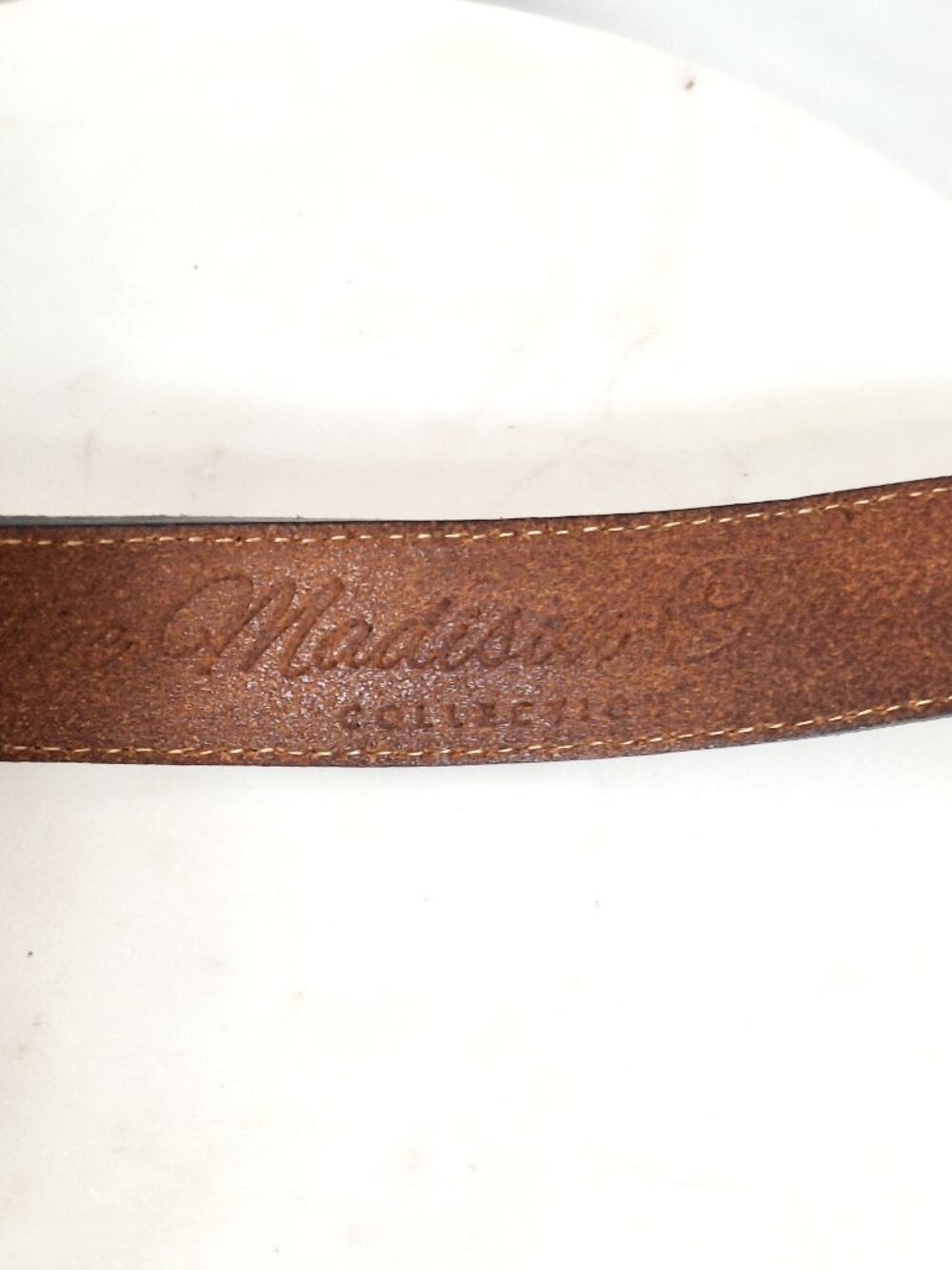 BADICHI Italy Suede Touch Belt 28”-33” Men’s Dark Blue The Madison Collection - Picture 3 of 7